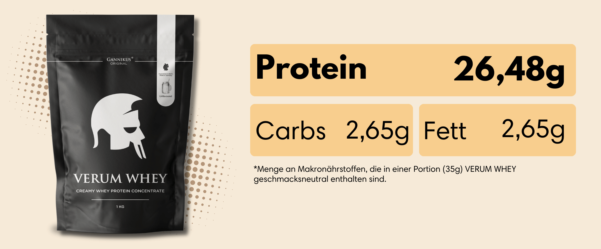 VERUM WHEY PROTEIN SAMPLE - 30g
