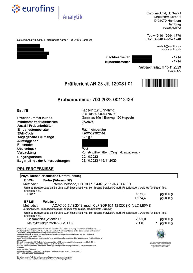 MULTI BACKUP - 120 Kapseln
