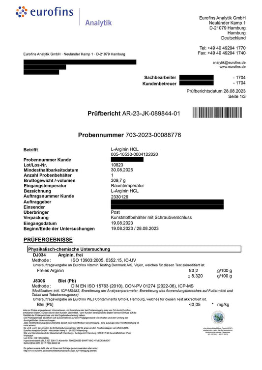 L-ARGININE HCL - 500g