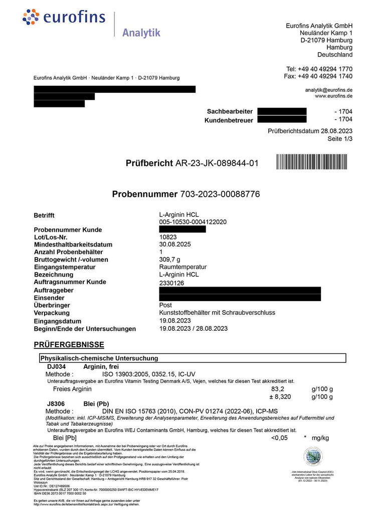 L-ARGININE HCL - 500g
