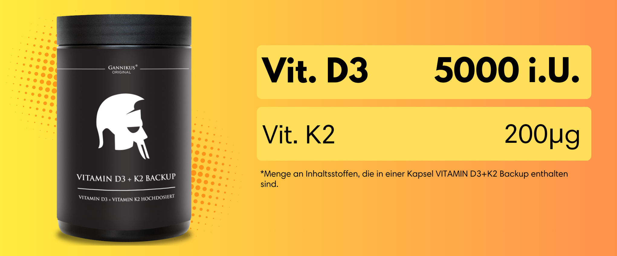 VITAMIN D3 + K2 BACKUP - 180 Kapseln