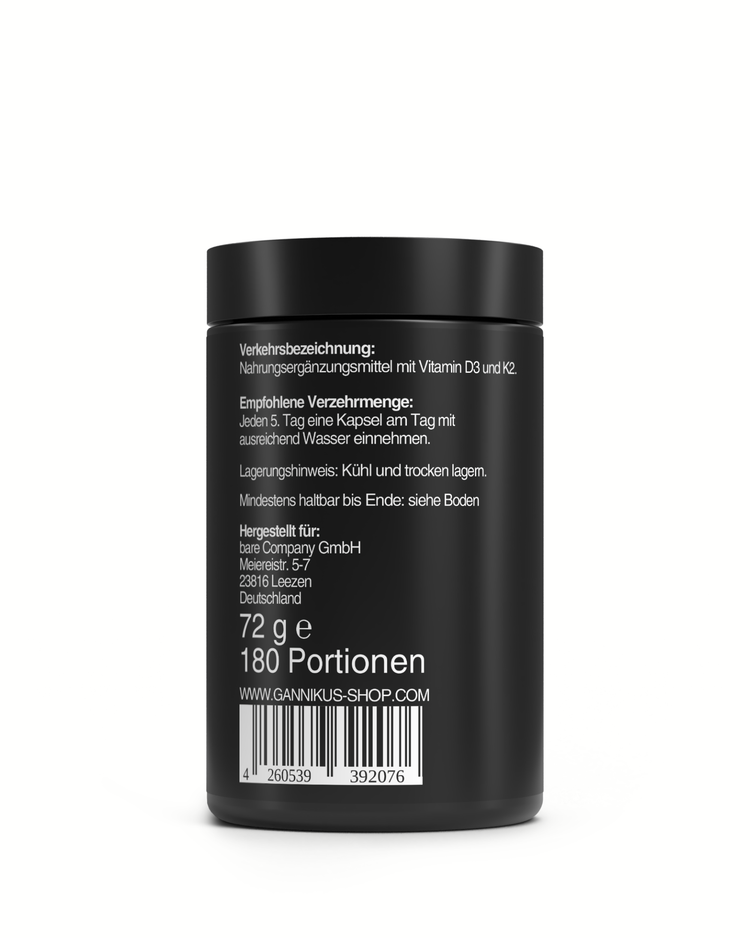 VITAMIN D3 + K2 BACKUP - 180 Kapseln